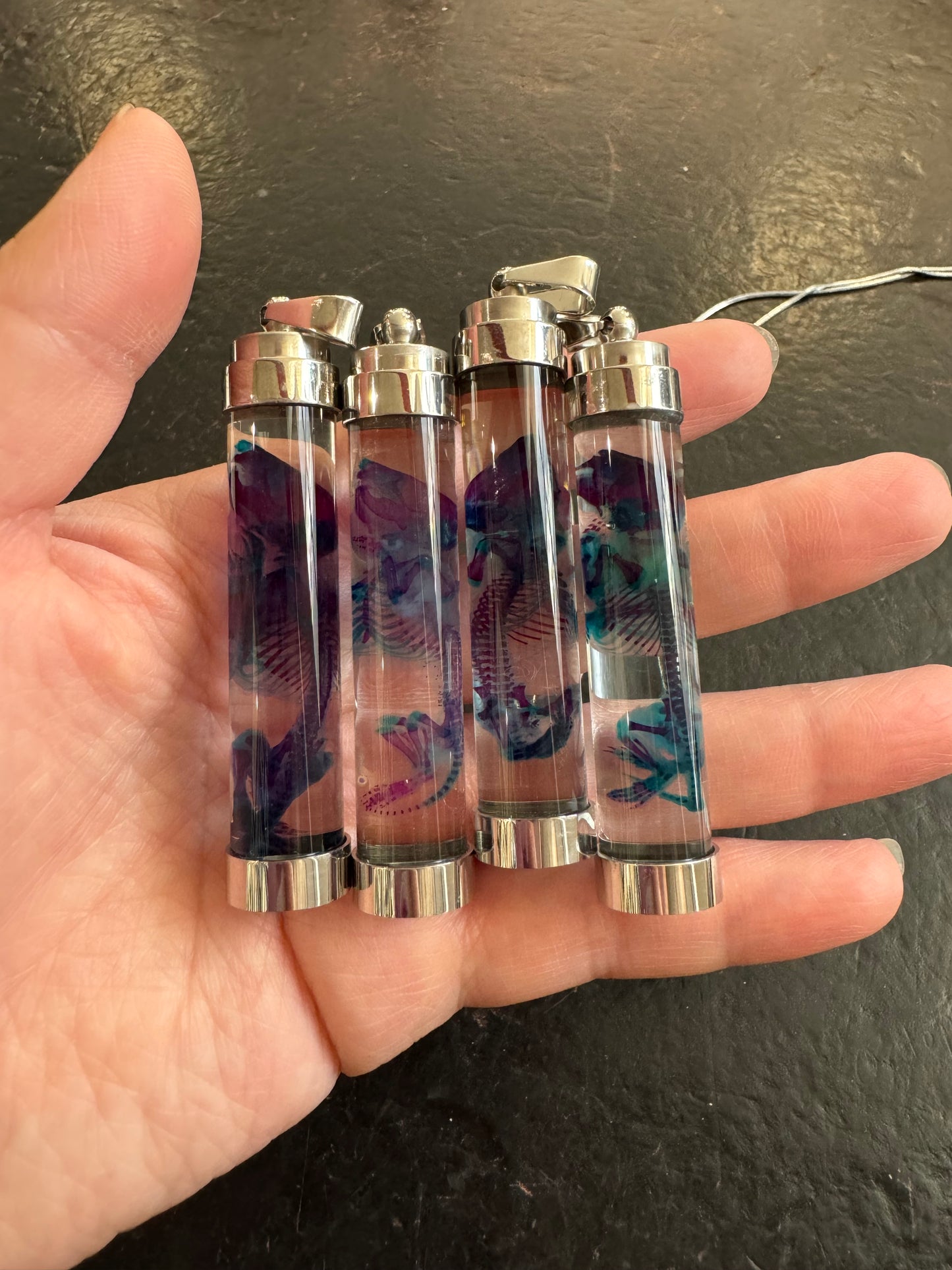 Diaphonised pinky rat pendant