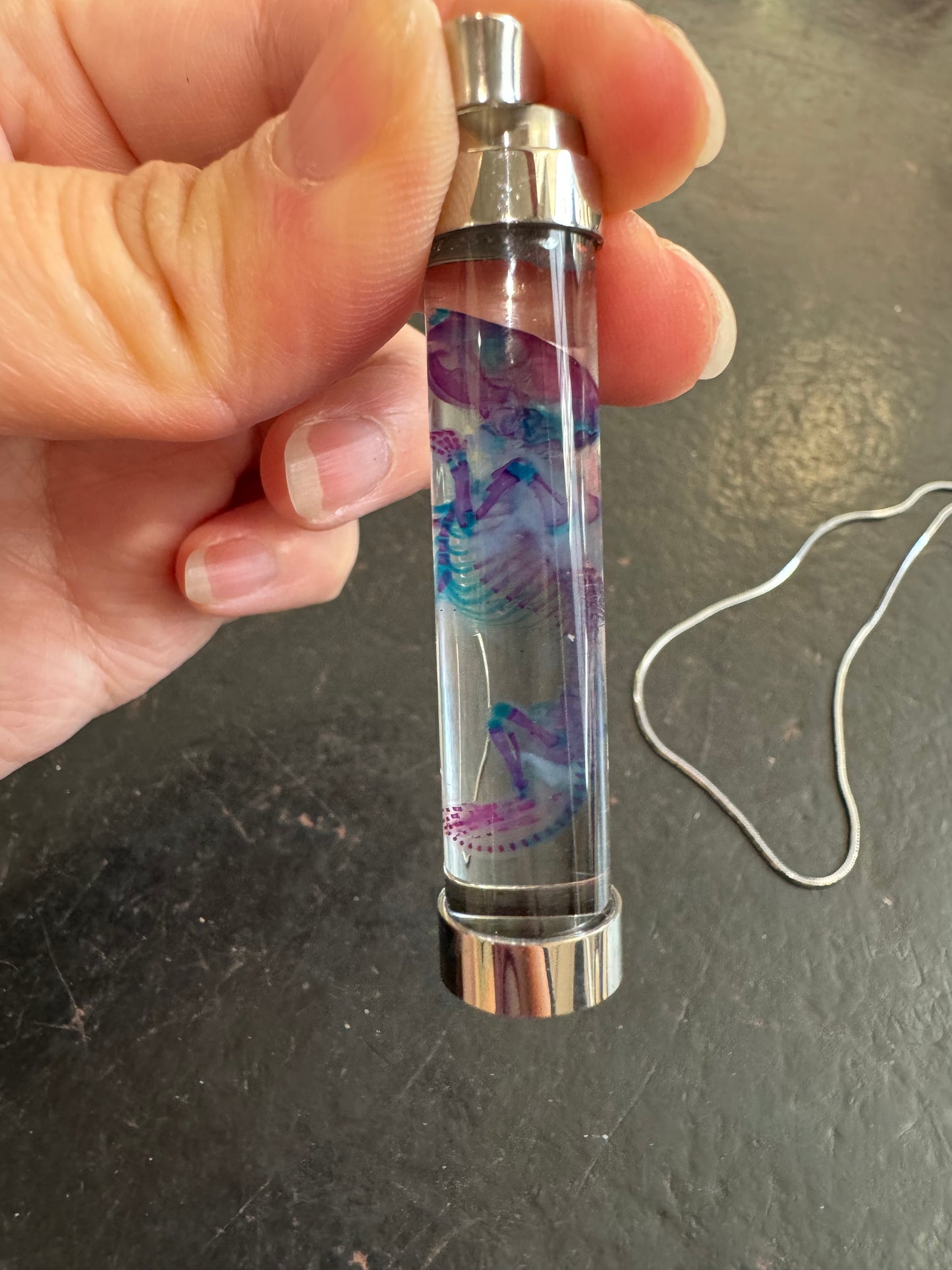 Diaphonised pinky rat pendant