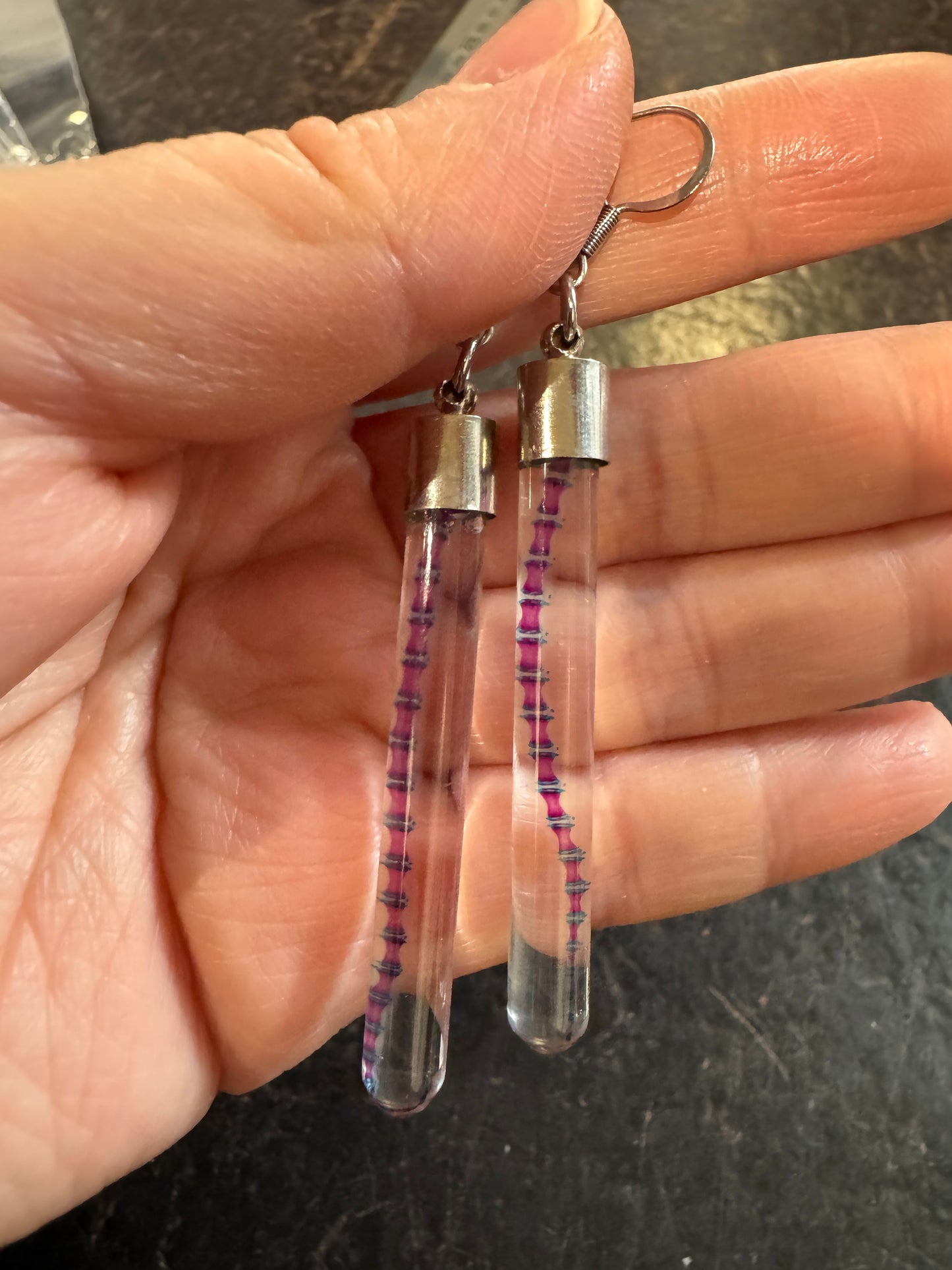 Diaphonised specimen earrings