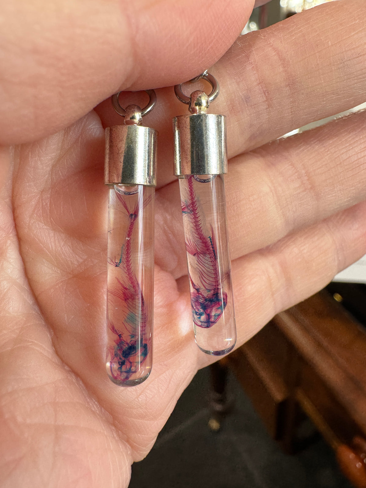 Diaphonised specimen earrings